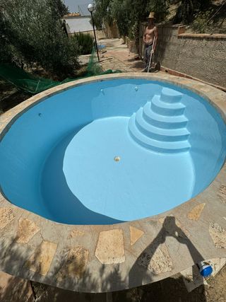 Piscina poliéster azul - Recubrimiento