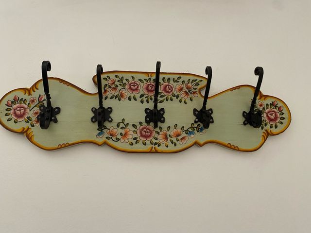 Appendino da parete shabby chic - 5 ganci 