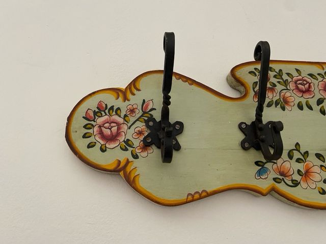 Appendino da parete shabby chic - 5 ganci 