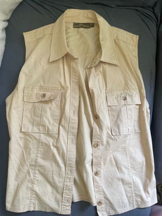Camisa sin mangas beige - Talla M