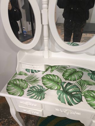 Tocador blanco madera - Espejo triple