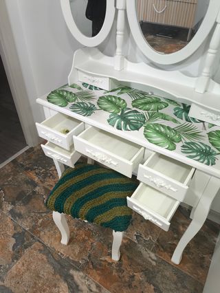 Tocador blanco madera - Espejo triple