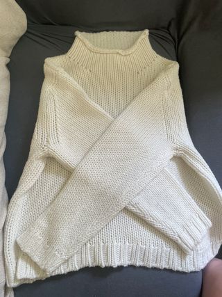 jersey cuello alto blanco