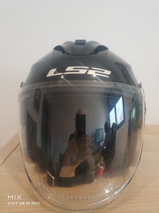 Casco moto Jet LS2 Verso negro XXL 
