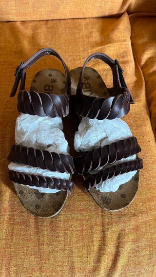 Sandali Art. 36 Marrone - Pelle Intrecciata