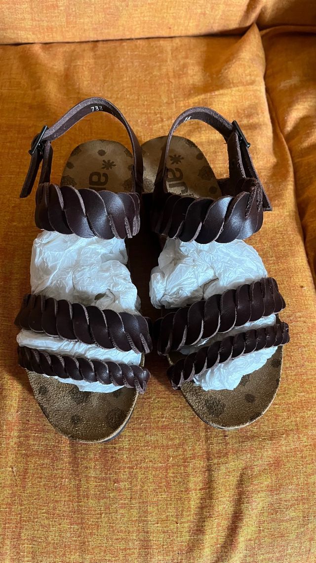 Sandali Art. 36 Marrone - Pelle Intrecciata