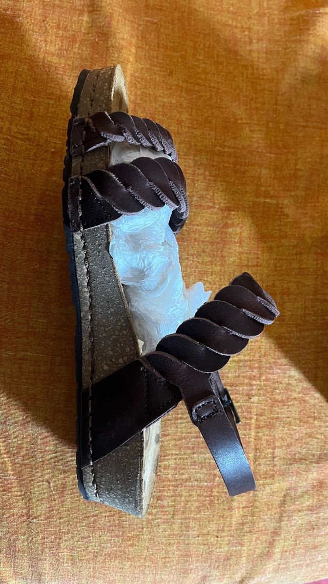 Sandali Art. 36 Marrone - Pelle Intrecciata