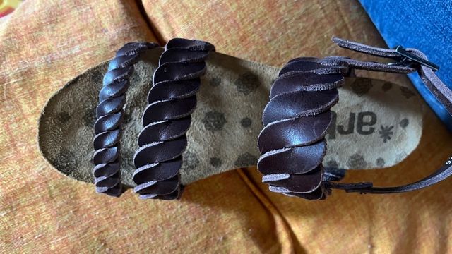 Sandali Art. 36 Marrone - Pelle Intrecciata