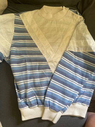 Jersey rayado vintage azul y blanco
