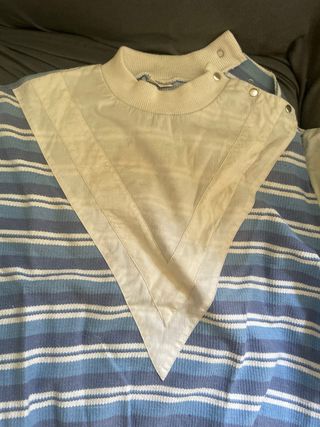 Jersey rayado vintage azul y blanco