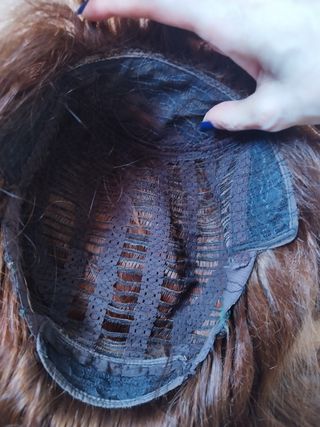 Peluca pelo natural pelirroja cobriza