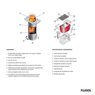Barbacoa de pellets portátil NB1 - Negra y Plata