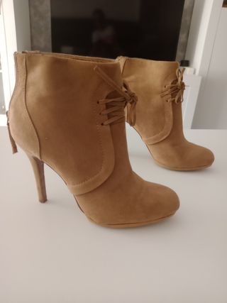 Botines tacón mujer marrón