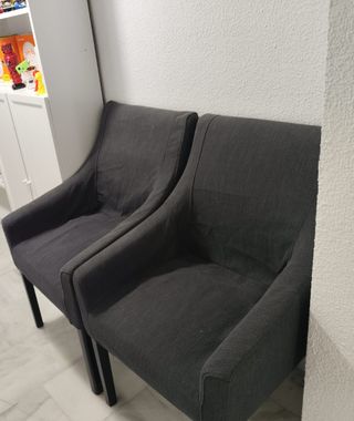 4 Sillones negros tela