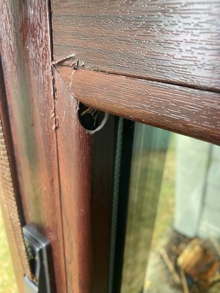 Ventana PVC Climalit madera caoba