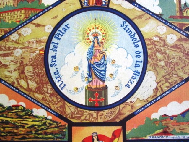 Poster Madonna del Pilar Guerra Spagna