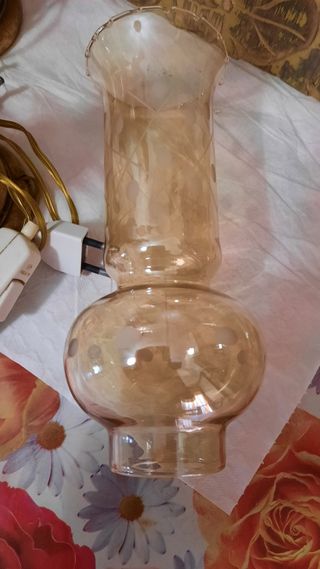 2 Abajour Vintage Oro - Vetro e legno 