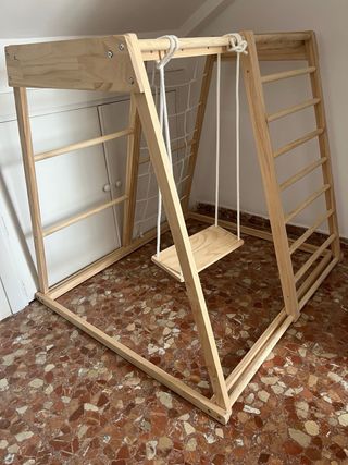 Parque Infantil Madera - Escalera y Columpio