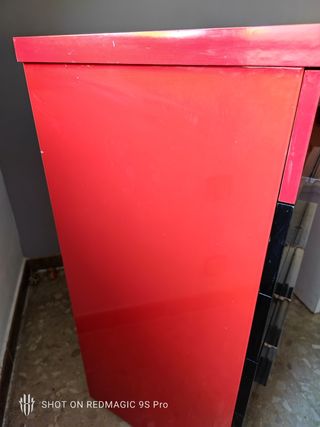 Cómoda 5 cajones - Negro/Rojo