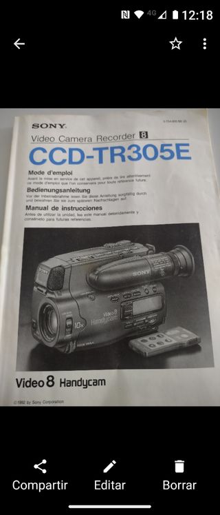 Sony CCD-TR305E Video 8 Handycam