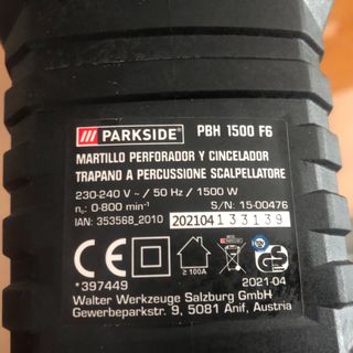 Martillo demoledor Parkside PBH 1500 F6