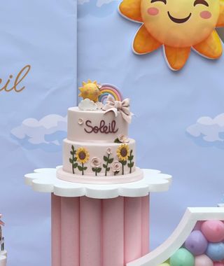 Torta scenografica- Tema Sole Arcobaleno