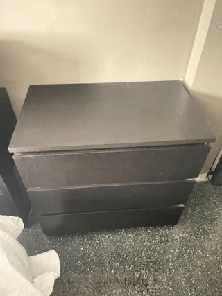 Cajonera madera negra - 3 cajones
