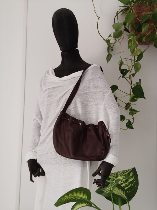 Bolso bandolera piel marrón