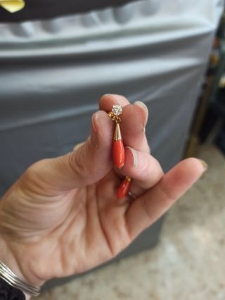 Pendientes Coral Oro Pepino