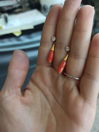Pendientes Coral Oro Pepino