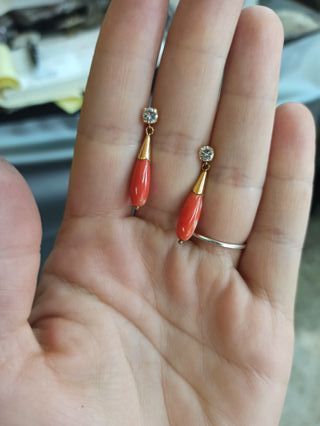 Pendientes Coral Oro Pepino