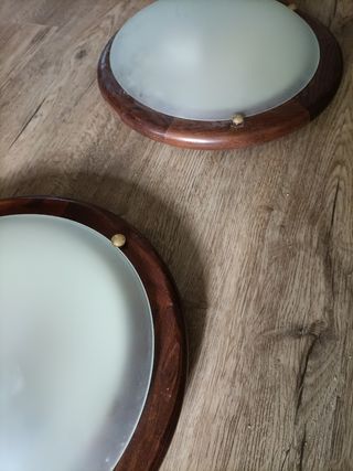 2 Plafoniere vetro beige, decorate