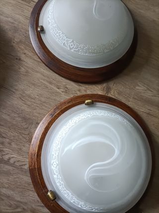 2 Plafoniere vetro beige, decorate