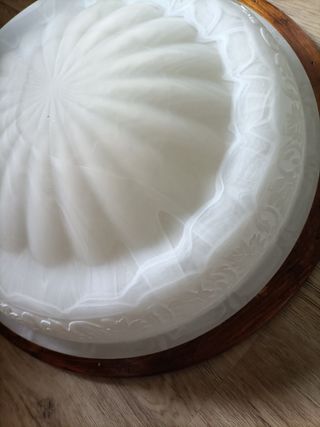 2 Plafoniere vetro beige, decorate