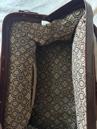 Borsa da viaggio in pelle marrone con fodera Etro