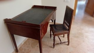 Mesa escritorio antigua + silla