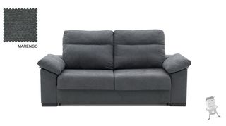 Sofá cama apertura italiana tela antimanchas, Gris