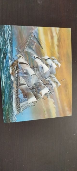 Lám. 3D años 70: Barco & Peces