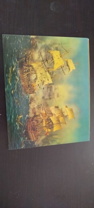 Lám. 3D años 70: Barco & Peces
