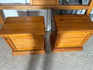 Cabecero cama + 2 mesitas noche madera