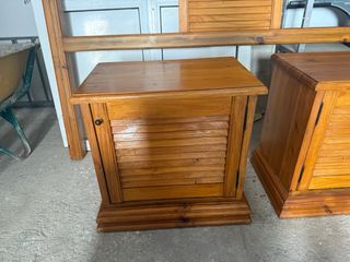 Cabecero cama + 2 mesitas noche madera