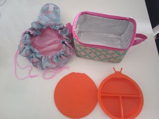 Set plato silicona bebé + fiambreras