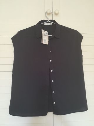 Blusa Mango azul marino XS