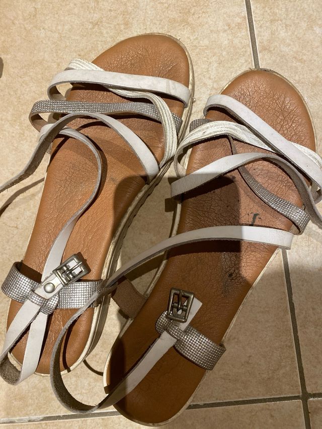 Sandali estivi argento-bianco