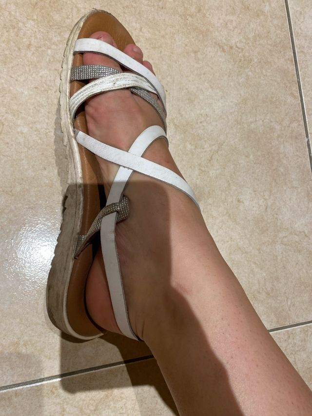 Sandali estivi argento-bianco