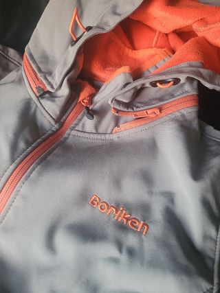 Chaqueta Boriken niña gris-naranja