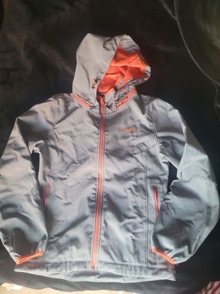 Chaqueta Boriken niña gris-naranja