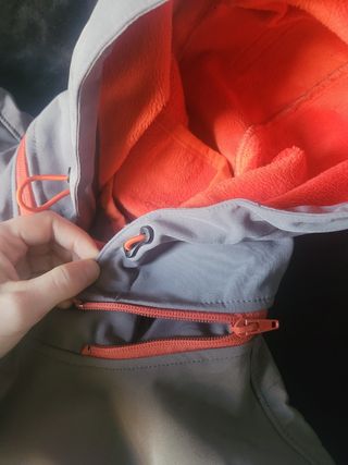 Chaqueta Boriken niña gris-naranja