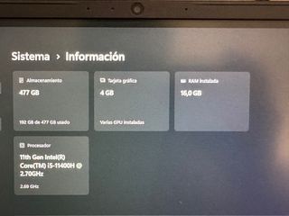 Portátil Gigabyte i5-16gb-512gb-RTX3050