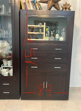 2 Muebles Vitrina - Madera & Cristal